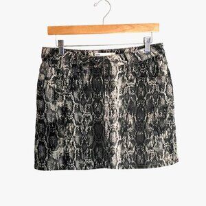 Zara 1975 Snake Print Denim Skirt Large